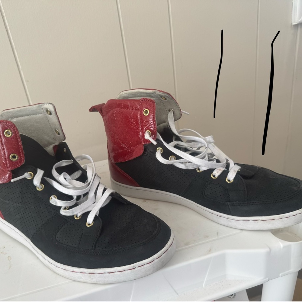 Creative Recreation Men's Black and Red High-Top Sneakers